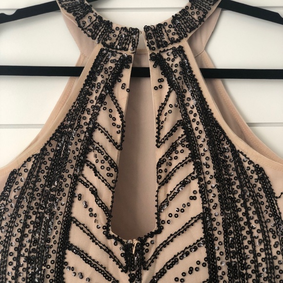 NWT Nude/ Black Rhinestone/ Bead Dress - Picture 5 of 6
